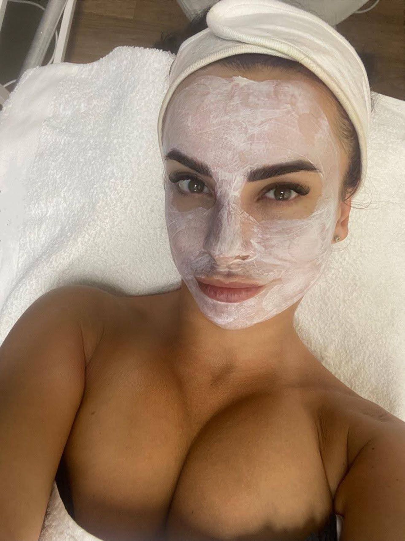 Client during a professional mask treatment at Savchenko Beauty